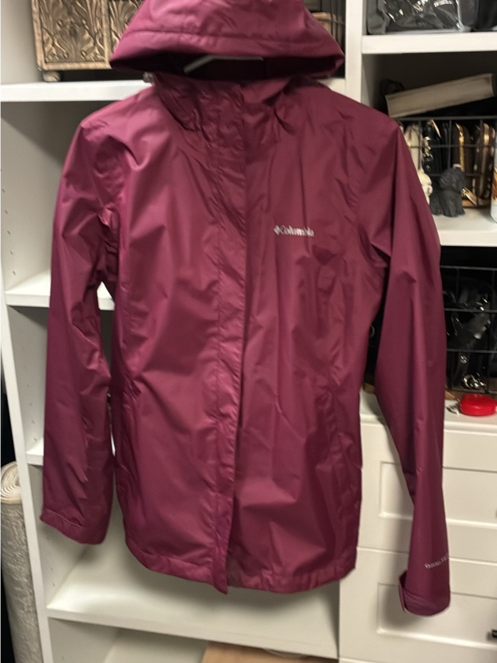 Columbia Women's Hooded Rain Jacket - Berry Plum